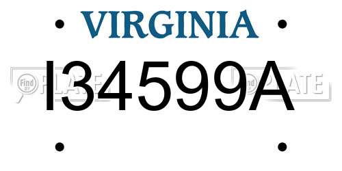 I34599A Virginia License Plate