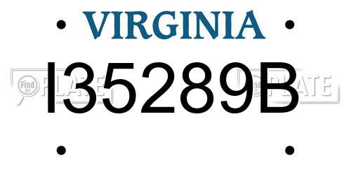 I35289B Virginia License Plate