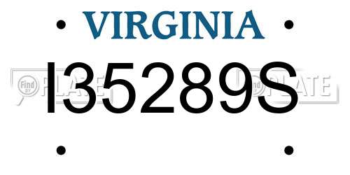 I35289S Virginia License Plate