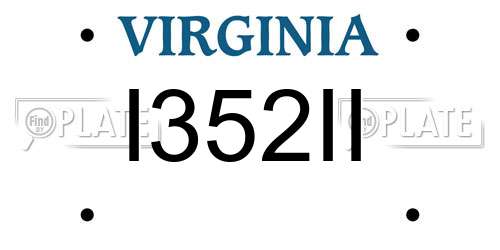 I352II Virginia License Plate