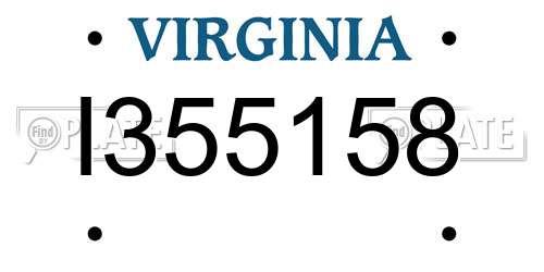 I355158 Virginia License Plate