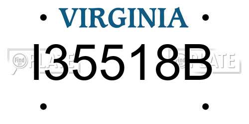 I35518B Virginia License Plate