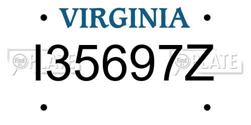 I35697Z Virginia License Plate