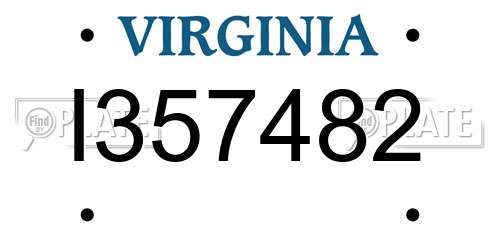 I357482 Virginia License Plate
