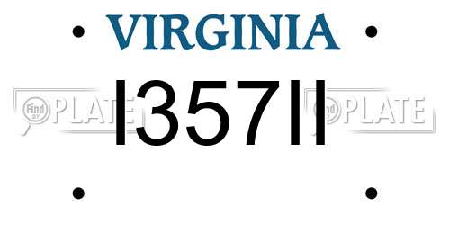 I357II Virginia License Plate
