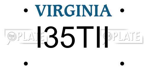 I35TII Virginia License Plate