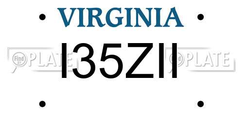 I35ZII Virginia License Plate