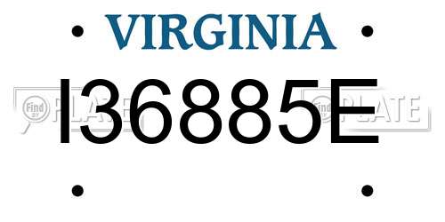 I36885E Virginia License Plate