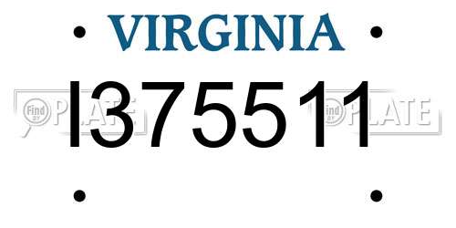 I375511 Virginia License Plate