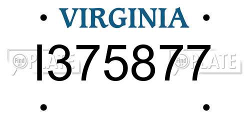 I375877 Virginia License Plate