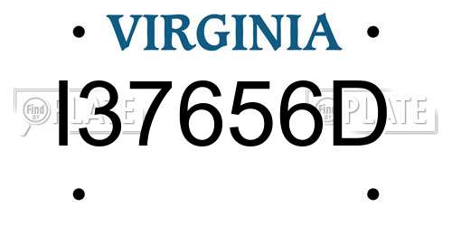 I37656D Virginia License Plate
