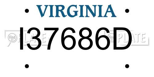 I37686D Virginia License Plate