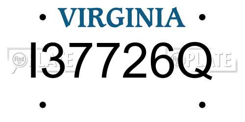 I37726Q Virginia License Plate