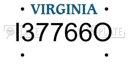 I37766O Virginia License Plate