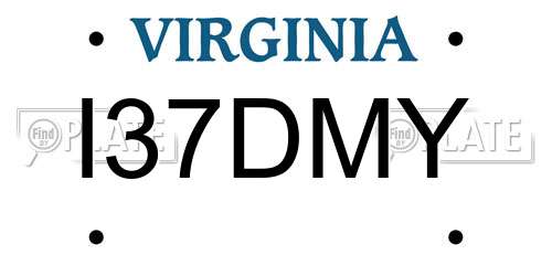 I37DMY Virginia License Plate