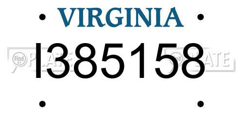 I385158 Virginia License Plate