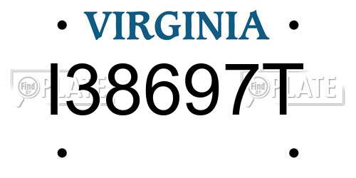 I38697T Virginia License Plate