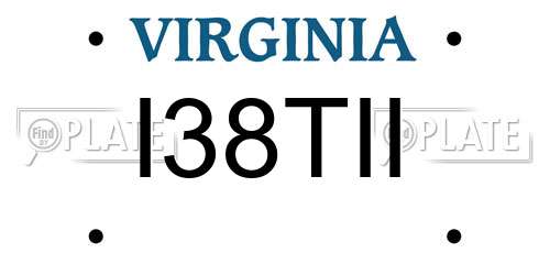 I38TII Virginia License Plate
