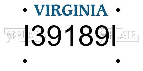 I39189I Virginia License Plate