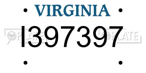 I397397 Virginia License Plate