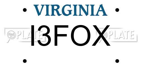 I3FOX Virginia License Plate