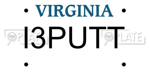 I3PUTT Virginia License Plate