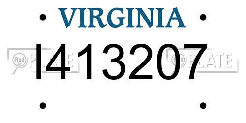 I413207 Virginia License Plate
