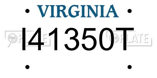 I41350T Virginia License Plate
