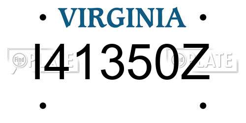 I41350Z Virginia License Plate