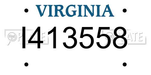 I413558 Virginia License Plate