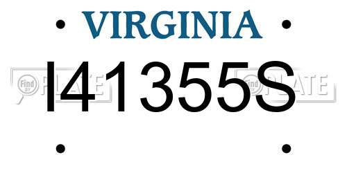 I41355S Virginia License Plate