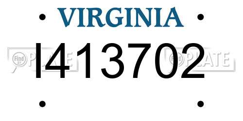 I413702 Virginia License Plate
