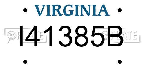 I41385B Virginia License Plate