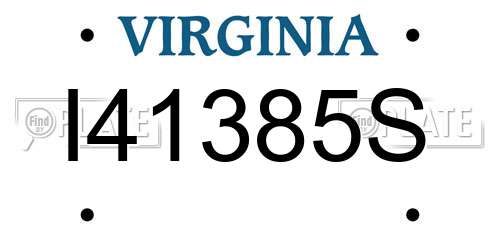 I41385S Virginia License Plate
