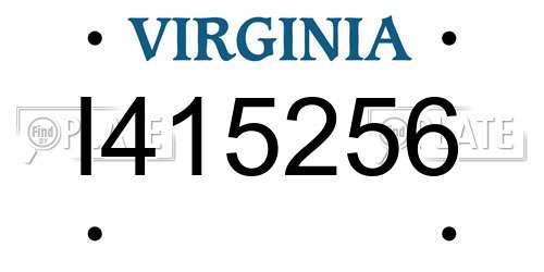 I415256 Virginia License Plate