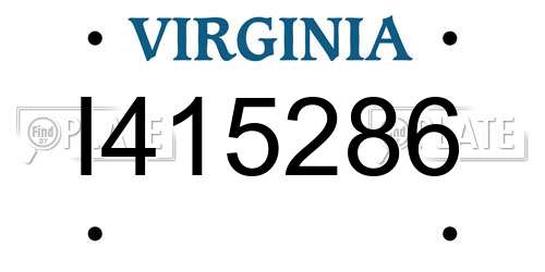 I415286 Virginia License Plate