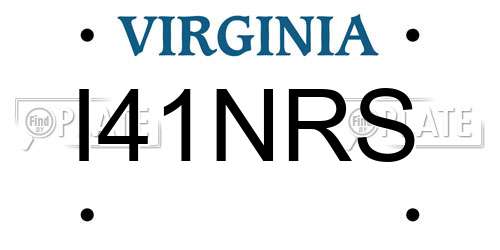 I41NRS Virginia License Plate
