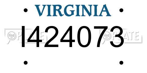 I424073 Virginia License Plate