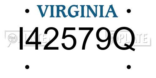 I42579Q Virginia License Plate