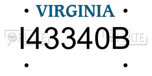 I43340B Virginia License Plate