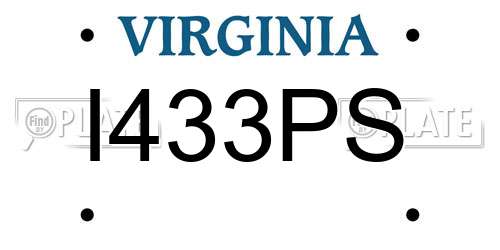 I433PS Virginia License Plate