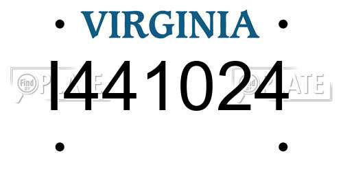 I441024 Virginia License Plate