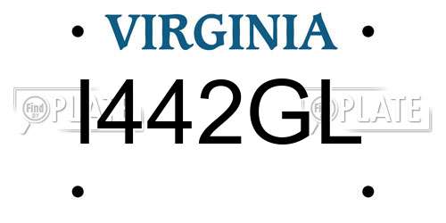 I442GL Virginia License Plate