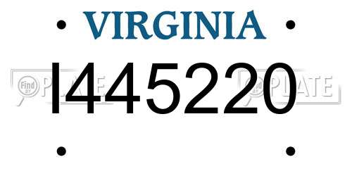 I445220 Virginia License Plate