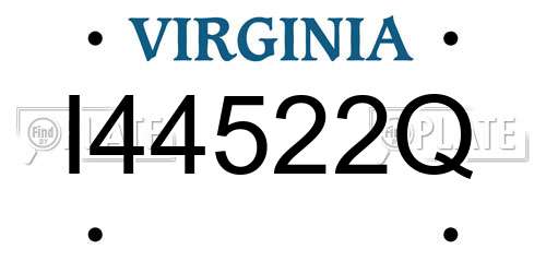 I44522Q Virginia License Plate