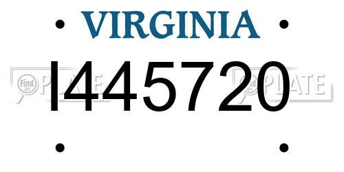 I445720 Virginia License Plate