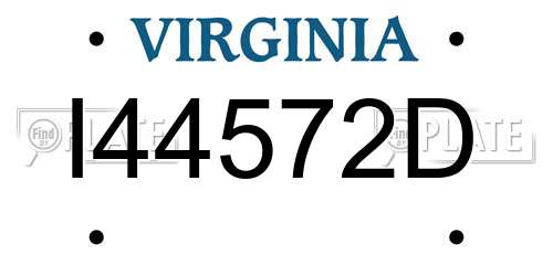 I44572D Virginia License Plate