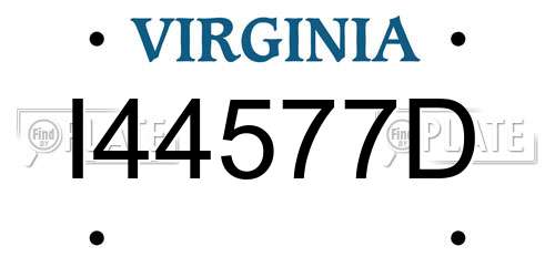 I44577D Virginia License Plate