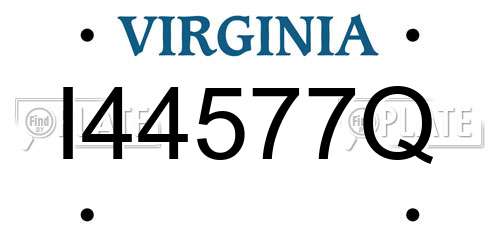 I44577Q Virginia License Plate