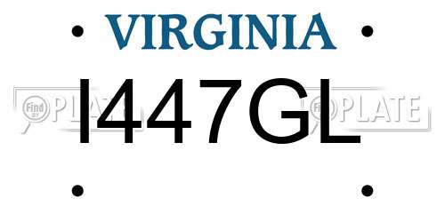 I447GL Virginia License Plate